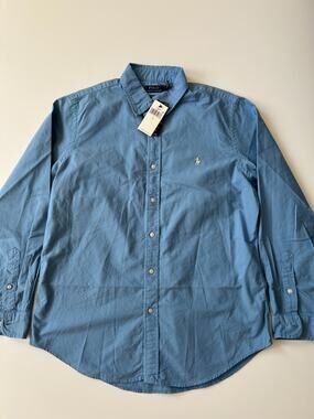Polo Ralph Lauren Garment-Dyed Oxford Shirt Bristol Blue Men Size L NWT
